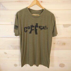 Black Rifle Coffee Company Men's Large T-shirt Rifle Graphic Tee USA Flag Olive